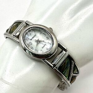 Wincci abalone silver tone watch